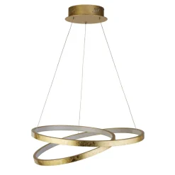 Searchlight LED Hängelampe in Gold Metall B:47 cm 42 W Ringe Modern< Wohnzimmerlampen|Esszimmer Lampen