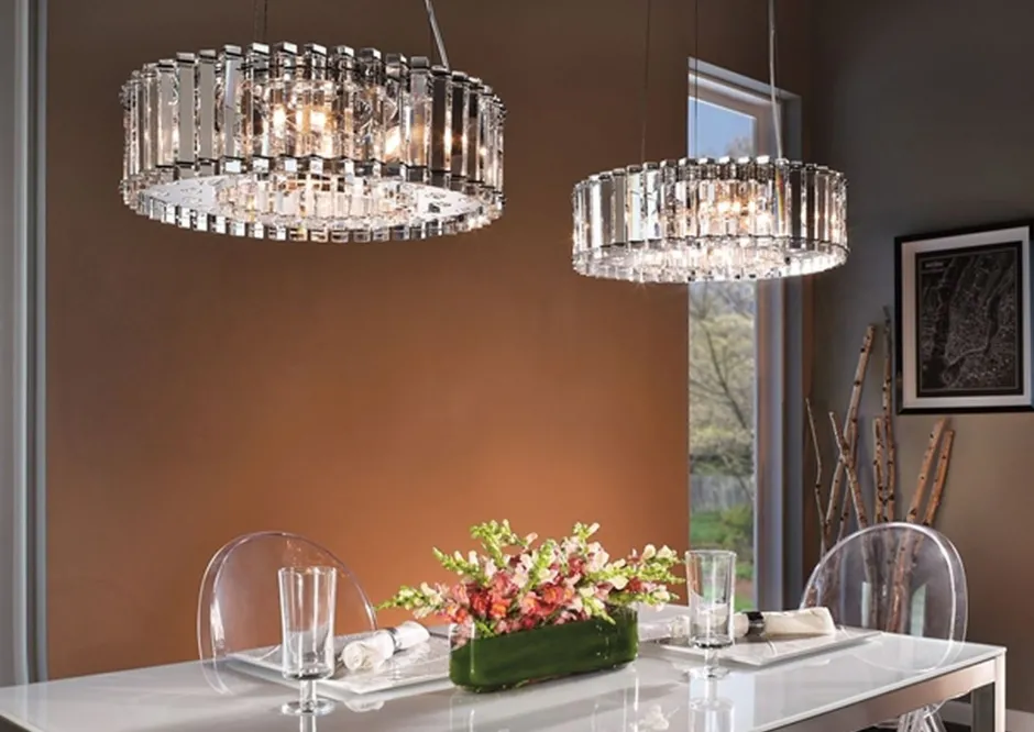 Hängelampen|Wohnzimmerlampen*Elstead LED Hängelampe Kristall Glas IP44 verstellbar DRAGULJ