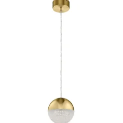 Elstead LED Hängelampe Kugelschirm D: 20 cm in Gold Retro< Hängelampen|Led Lampen