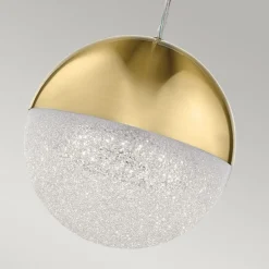 Elstead LED Hängelampe Kugelschirm D: 20 cm in Gold Retro< Hängelampen|Led Lampen