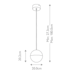 Elstead LED Hängelampe Kugelschirm D: 20 cm in Gold Retro< Hängelampen|Led Lampen