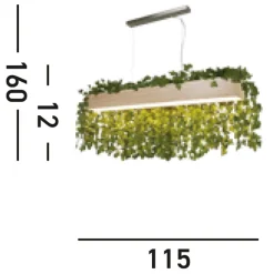Searchlight LED Hängelampe Metall Holz 1404 lm 115 cm lang wohnlich< Wohnzimmerlampen|Esszimmer Lampen