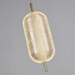 Wohnzimmerlampen|Esszimmer Lampen*Searchlight LED Hängelampe Metall in Messing 20 W 1845 lm Ø15 cm