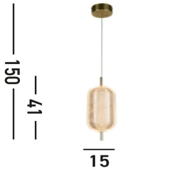 Wohnzimmerlampen|Esszimmer Lampen*Searchlight LED Hängelampe Metall in Messing 20 W 1845 lm Ø15 cm