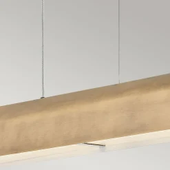 Hängelampen|Led Lampen*Elstead LED Hängelampe Metall Riffelglas L: 116,8 cm Modern in Messing