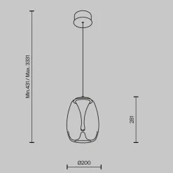 Hängelampen|Led Lampen*Maytoni LED Hängelampe Rauchglas Aluminium warmweiß 3000 K rund