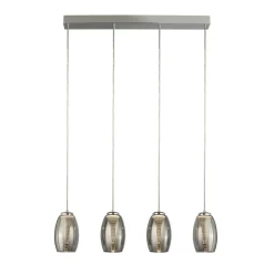 Searchlight LED Hängelampe Rauchglas 4-flammig B: 75,5 cm 3000 K< Hängelampen|Led Lampen