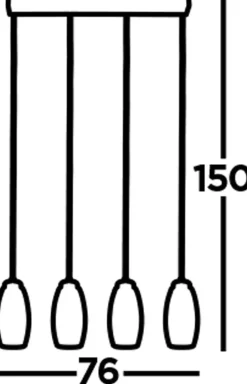 Searchlight LED Hängelampe Rauchglas 4-flammig B: 75,5 cm 3000 K< Hängelampen|Led Lampen