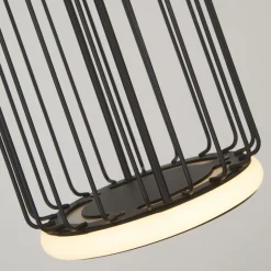 Hängelampen|Led Lampen*Searchlight LED Hängelampe rund Ø 16 cm Schwarz Weiß 3000 K