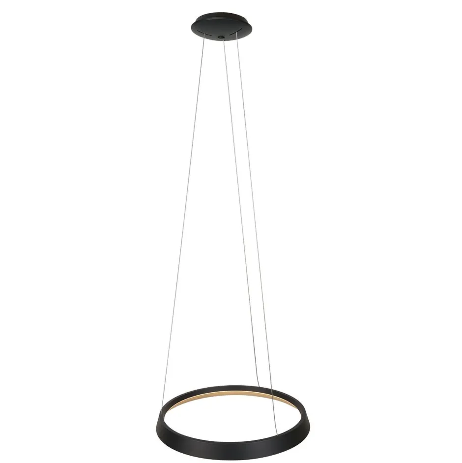 Steinhauer LED Hängelampe rund Schwarz B:60 cm 50 W 2700 K elegant< Hängelampen|Led Lampen