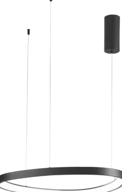 Eco-Light LED Hängelampe Schwarz Ring B:65 cm 3000/4000/6500 K< Wohnzimmerlampen|Metall Lampen