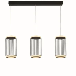 Hängelampen|Led Lampen*Searchlight LED Hängelampe Schwarz Weiß Metall 3000 K 996 lm B: 90 cm