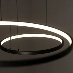 Hängelampen|Led Lampen*Nowodvorski LED Hängelampe XXL 3000 K 1600 lm Schwarz Metall 3 Ringe