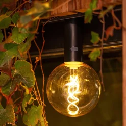 Metall Lampen|Hängeleuchten Außen*Newgarden LED Hängeleuchte Akku Dimmer Fernbedienung IP54 2200 K Schwarz