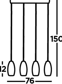 Hängelampen|Led Lampen*Searchlight LED Hängeleuchte Glas B: 75,5 cm H: max. 150 cm verstellbar