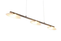 Hängelampen|Bürolampen*Trio Reality LED Hängeleuchte Metall Glas Nickel 3-flammig 102 cm