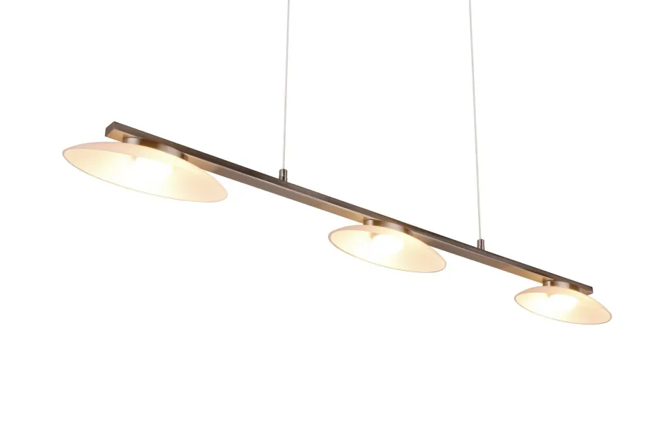 Hängelampen|Bürolampen*Trio Reality LED Hängeleuchte Metall Glas Nickel 3-flammig 102 cm