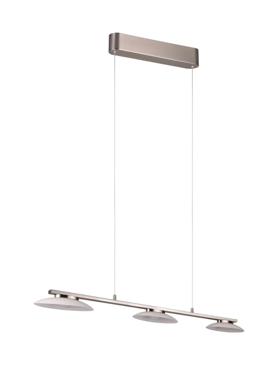 Hängelampen|Bürolampen*Trio Reality LED Hängeleuchte Metall Glas Nickel 3-flammig 102 cm