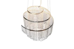 Trio Reality LED Hängeleuchte mit Fernbedienung dimmbar Chrom Acryl< Hängelampen|Wohnzimmerlampen