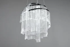 Trio Reality LED Hängeleuchte mit Fernbedienung dimmbar Chrom Acryl< Hängelampen|Wohnzimmerlampen