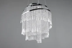 Trio Reality LED Hängeleuchte mit Fernbedienung dimmbar Chrom Acryl< Hängelampen|Wohnzimmerlampen