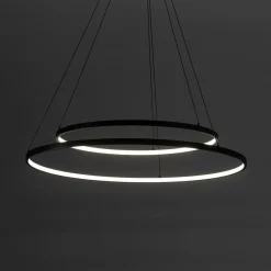 Nowodvorski LED Hängeleuchte rund 2 Ringe Ø 60 cm + Ø 45 cm Schwarz 3000 K< Metall Lampen|Designerlampen