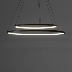 Nowodvorski LED Hängeleuchte rund 2 Ringe Ø 60 cm + Ø 45 cm Schwarz 3000 K< Metall Lampen|Designerlampen