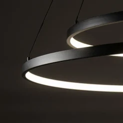 Nowodvorski LED Hängeleuchte rund 2 Ringe Ø 60 cm + Ø 45 cm Schwarz 3000 K< Metall Lampen|Designerlampen