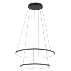 Nowodvorski LED Hängeleuchte rund 2 Ringe Ø 60 cm + Ø 45 cm Schwarz 3000 K< Metall Lampen|Designerlampen