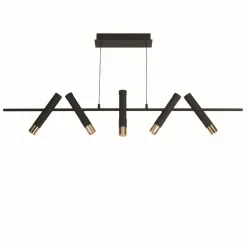 Hängelampen|Led Lampen*Searchlight LED Hängeleuchte Schwarz Gold verstellbar 3000 K Metall