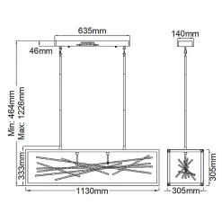 Hängelampen|Led Lampen*Elstead LED Hängeleuchte Schwarz Gold 113 cm lang 3000 K verstellbar