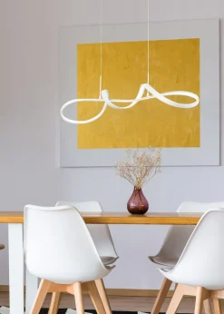 Hängelampen|Bürolampen*Trio Reality LED Hängeleuchte Weiß dimmbar 81 cm lang 37 W 4500 lm