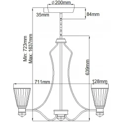 Elstead LED Kronleuchter Glas Metall IP44 B: 71,1 cm Bad Wohnzimmer< Hängelampen|Led Lampen