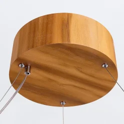 Hängelampen|Bürolampen*Elstead LED Kronleuchter Ring Teak Holz Furnier 3000 K Modern