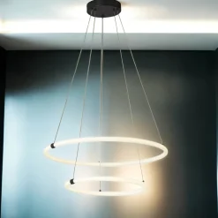 Hängelampen|Led Lampen*Searchlight LED Kronleuchter Schwarz matt Weiß 3000 K Ø 59 cm