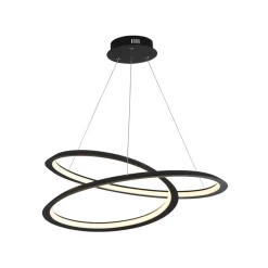 Hängelampen|Led Lampen*Searchlight LED Kronleuchter Schwarz matt Metall 3000 K 1944 lm