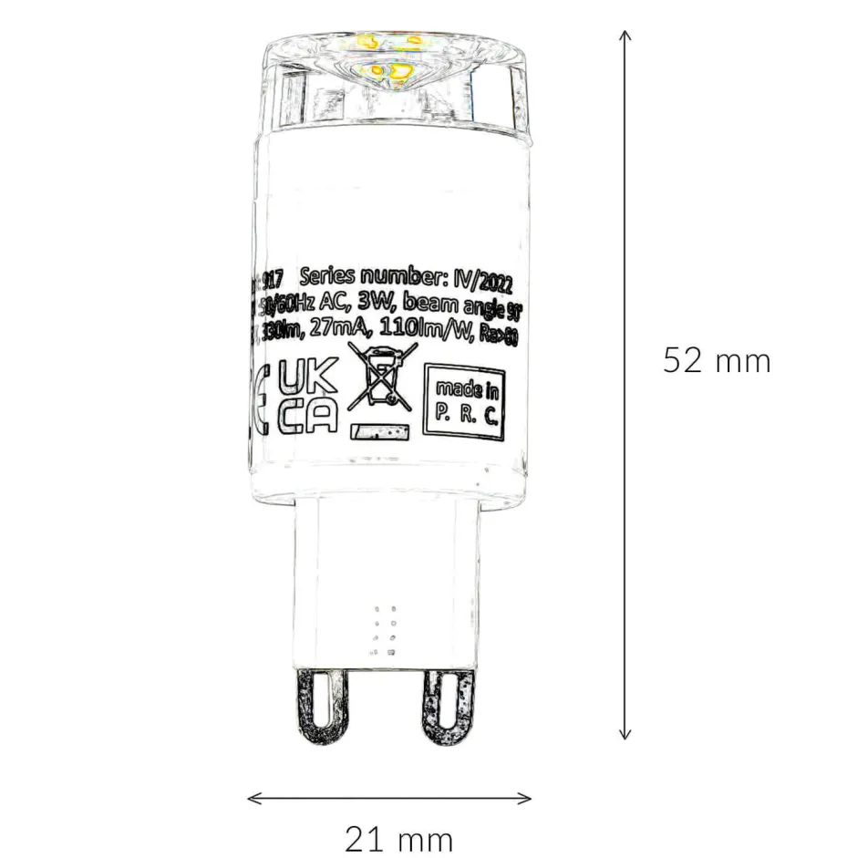 Nowodvorski LED Leuchtmittel G9 3000 K 3W H: 52 mm - LM139< Leuchtmittel