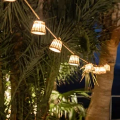 Newgarden LED Lichterkette außen Bambus Lampenschirme 2700 K IP44< Außenlichterketten|Dekolampen Außen
