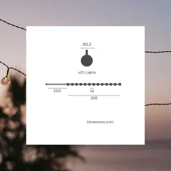 Außenlichterketten|Solarleuchten*Newgarden LED Lichterkette außen Solar IP44 266,6 cm lang 1800 K