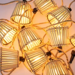 Außenlichterketten|Dekolampen Außen*Newgarden LED Lichterkette mit Stecker 5m IP44 2200K Bambus Outdoor