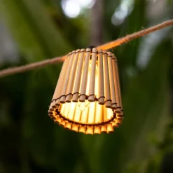 Außenlichterketten|Dekolampen Außen*Newgarden LED Lichterkette mit Stecker 5m IP44 2200K Bambus Outdoor