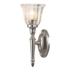 Elstead LED Messinglampe Badezimmer in Nickel IP44 rostfrei< Wandleuchten|Badezimmer Lampe