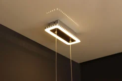 Wohnzimmerlampen|Metall Lampen*Eco-Light LED Pendelleuchte Aluminium Edelstahl Schwarz 3000 K
