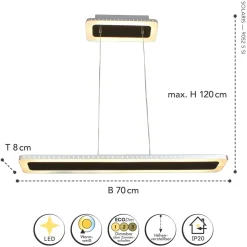 Wohnzimmerlampen|Metall Lampen*Eco-Light LED Pendelleuchte Aluminium Edelstahl Schwarz 3000 K