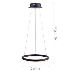 Hängelampen|Bürolampen*Paul Neuhaus LED Pendelleuchte Anthrazit warmweiß 3000 K Ø40 cm Ring