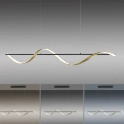 Hängelampen|Bürolampen*Paul Neuhaus LED Pendelleuchte Anthrazit Messing Fernbedienung 24 W