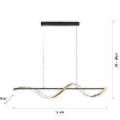 Hängelampen|Bürolampen*Paul Neuhaus LED Pendelleuchte Anthrazit Messing Fernbedienung 24 W