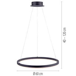 Paul Neuhaus LED Pendelleuchte Anthrazit dimmbar 3000 K Ø60 cm Ring< Hängelampen|Bürolampen