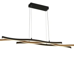 Searchlight LED Pendelleuchte dimmbar Schwarz Metall 108 cm Wellen< Bürolampen|Esszimmer Lampen