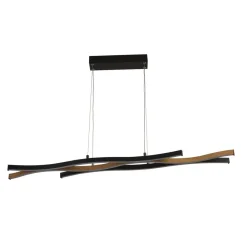 Searchlight LED Pendelleuchte dimmbar Schwarz Metall 108 cm Wellen< Bürolampen|Esszimmer Lampen